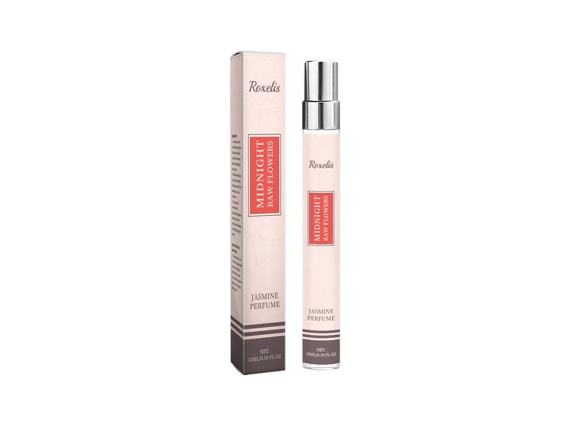 Perfume con notas de jazmín, fragancia ligera.