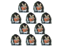 10 Pegatinas De Ratón En Pared Con Ratones Leyendo Libro Para Baseboard Laptop Cajas De Herramientas