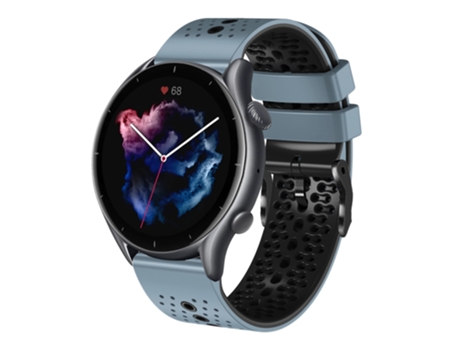 Correa Smartwatch para Amazfit GTR 3 Pro 22mm Silicona Perforada Bicolor (Azul + Negro)