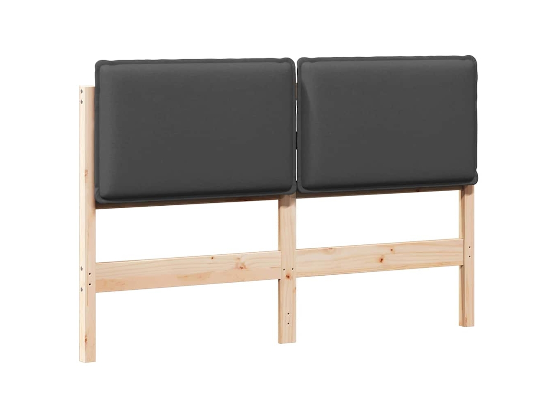Maison Exclusive - Cabecero Tapizado Con Cabecera Gris Natural Y Oscuro 140 Cm