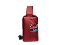 (Rojo) Bolso de hombro para hombre, bolso de pecho para negocios, bolso cruzado informal para actividades al aire libre, transpirable y ligero.