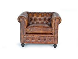 Sillón chester piel Marrón.GINER Y COLOMER 72x86x96