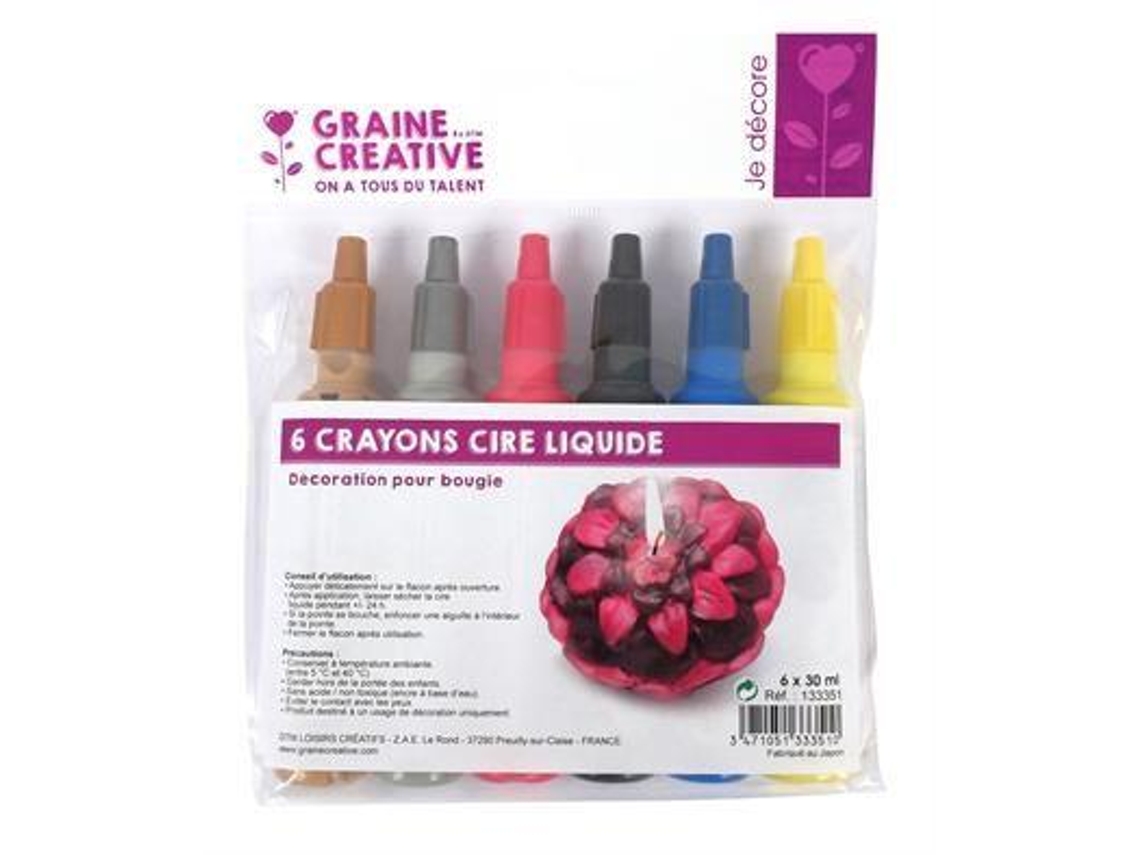 6 lápices de cera líquida para velas