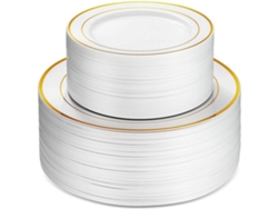 GIGIKILL Elegância Para Jantar Placas De Plástico De Qualidade De Ouro Premium Para O Seu Próximo Evento O Design Descartável Para Serviços Pesados Garante D