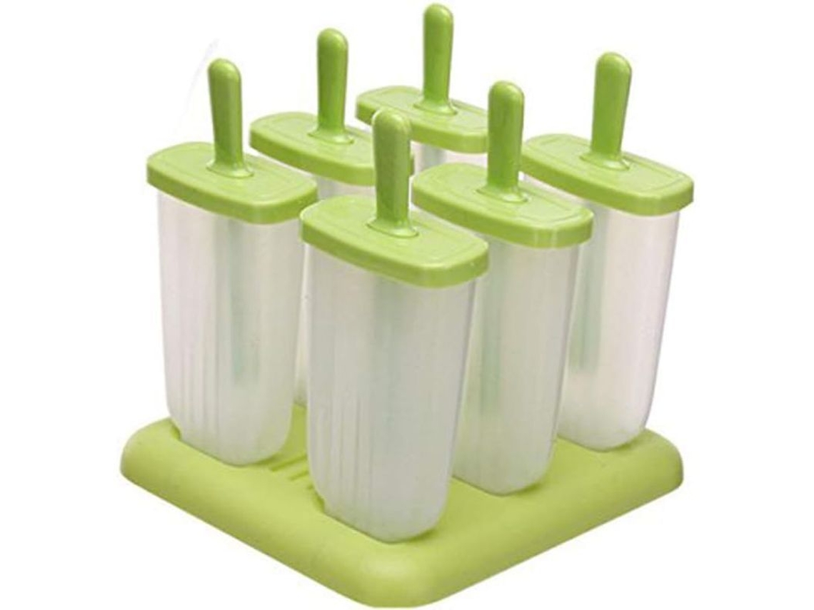 2026da-molde De Paletas Congeladas Desmontable Diy Con Base Plástico Verde 16.8x13.7x6.1cm