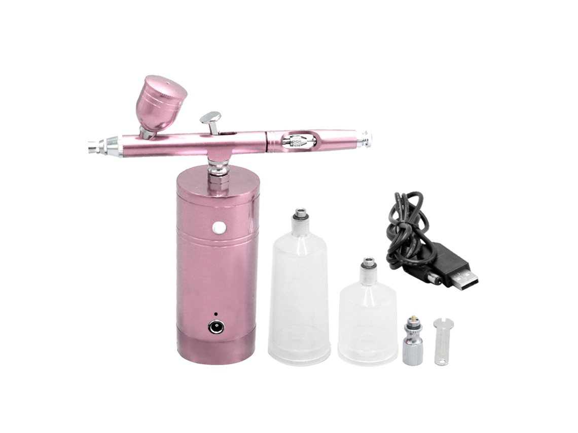 Kit De Aerógrafo Usb Portátil Recargable Con Compresor De 0,3 Mm Para Maquillaje, Efectos Especiales, Tatuajes Y Pintura.