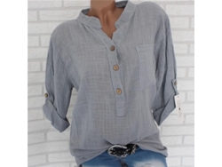 2026-camisa De Lino Y Algodón Para Mujer Con Mangas Que Se Enrollan Y Bajo Asimétrico