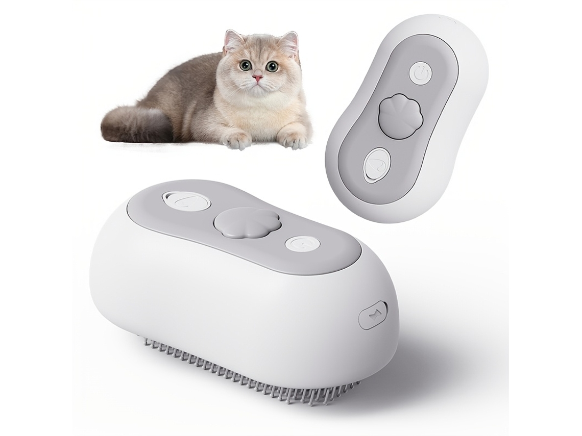 Cepillo de vapor 3 en 1 para mascotas, construcción de acero inoxidable con bolas de goma para masaje, limpieza profunda, hogar, Re... STELASPLEN