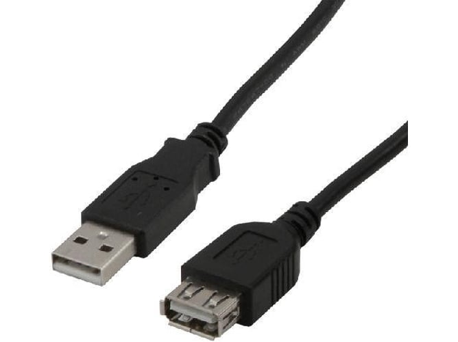 Cable USB MCL USB A/USB A 1 m Macho/Hembra Negro