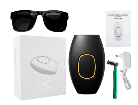 Depiladora de luz pulsada EZII CX-881 IPL cara y cuerpo negro