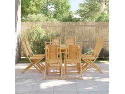 Sillas de jardín plegables de bambú, 8 unidades, 46 x 66 x 99 cm, DKD Home Decor