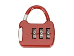 (Rojo) Candado portátil de tres dígitos para equipaje de viaje, con cremallera y combinación.