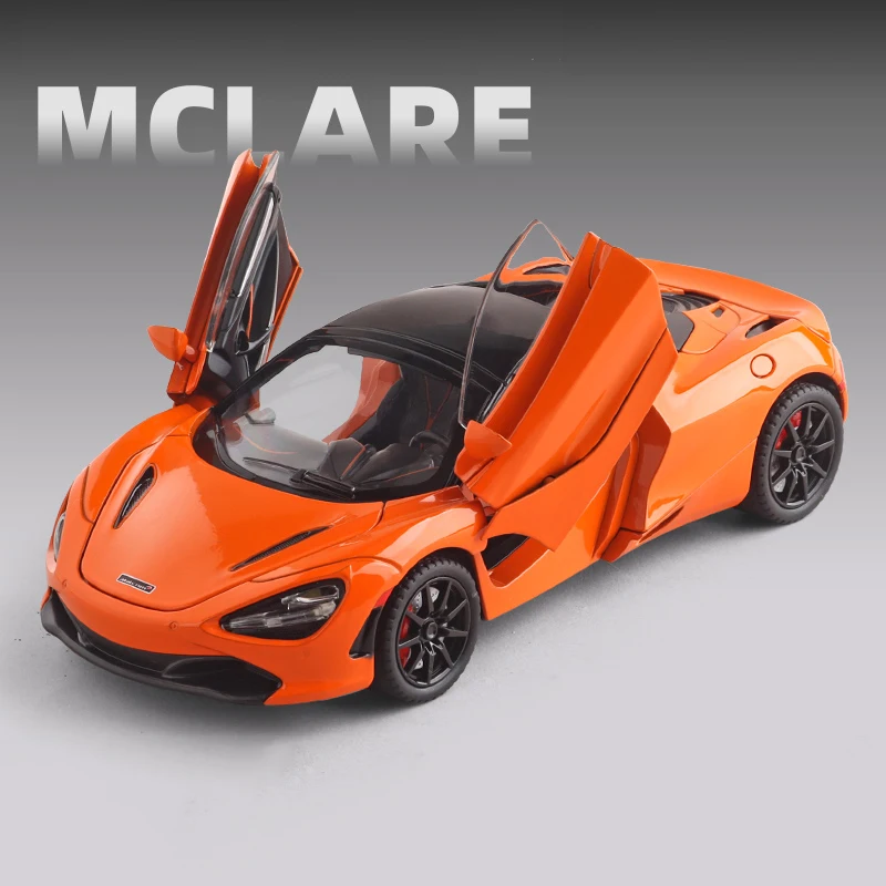 (laranja) Miniatura De Carro Em Metal Fundido Na Escala 1:24 Com Efeitos De Som E Luz.