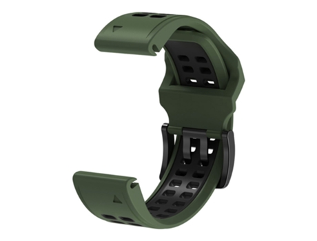 Correa de Silicona bicolor con hebilla para Garmin Fenix 7X/6X/5X - verde militar/negro
