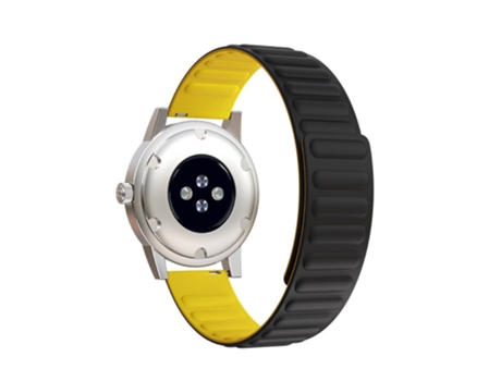 Correa de Silicona 20mm absorción magnética para Samsung Galaxy Watch4 Classic 46mm 42mm/Watch4 44mm 40mm/Gear Sport - negro/amarillo