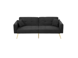 Sofá convertible con respaldo ajustable 2 plazas Tela felpa francesa Gris Mobrio