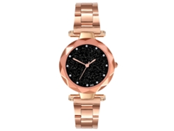 Relógio De Quartzo Elegante Fashion Com Pulseira De Aço Preto Unissex Casual Presente