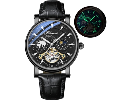 VEANXIN Reloj mecánico automático impermeable para hombre-oro rosa azul