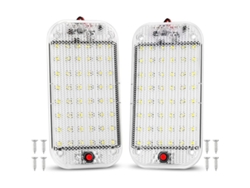 2026 - Luzes LED internas 12V 48 LEDs com interruptor para van, camping e barco (2 peças) Linjou