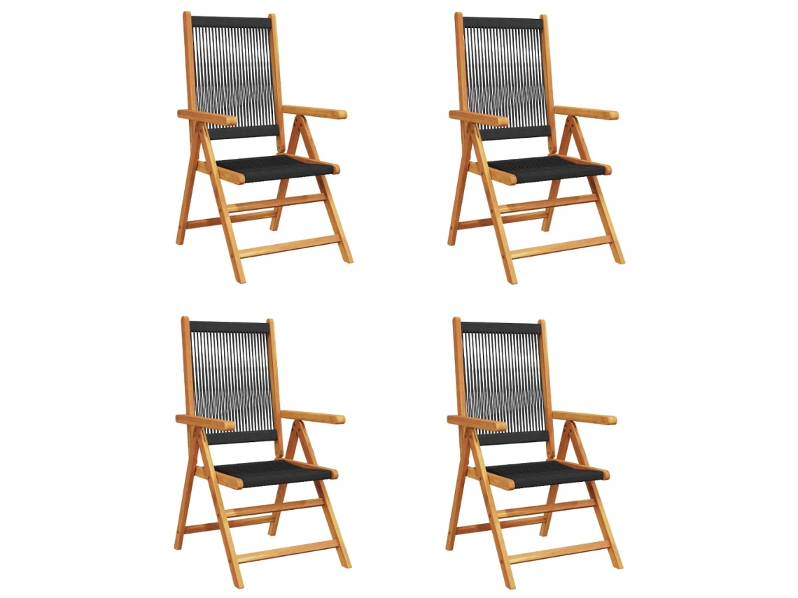 Maison Exclusive - Sillas De Jardín Reclinables 4 Uds Madera Maciza Acacia Negro