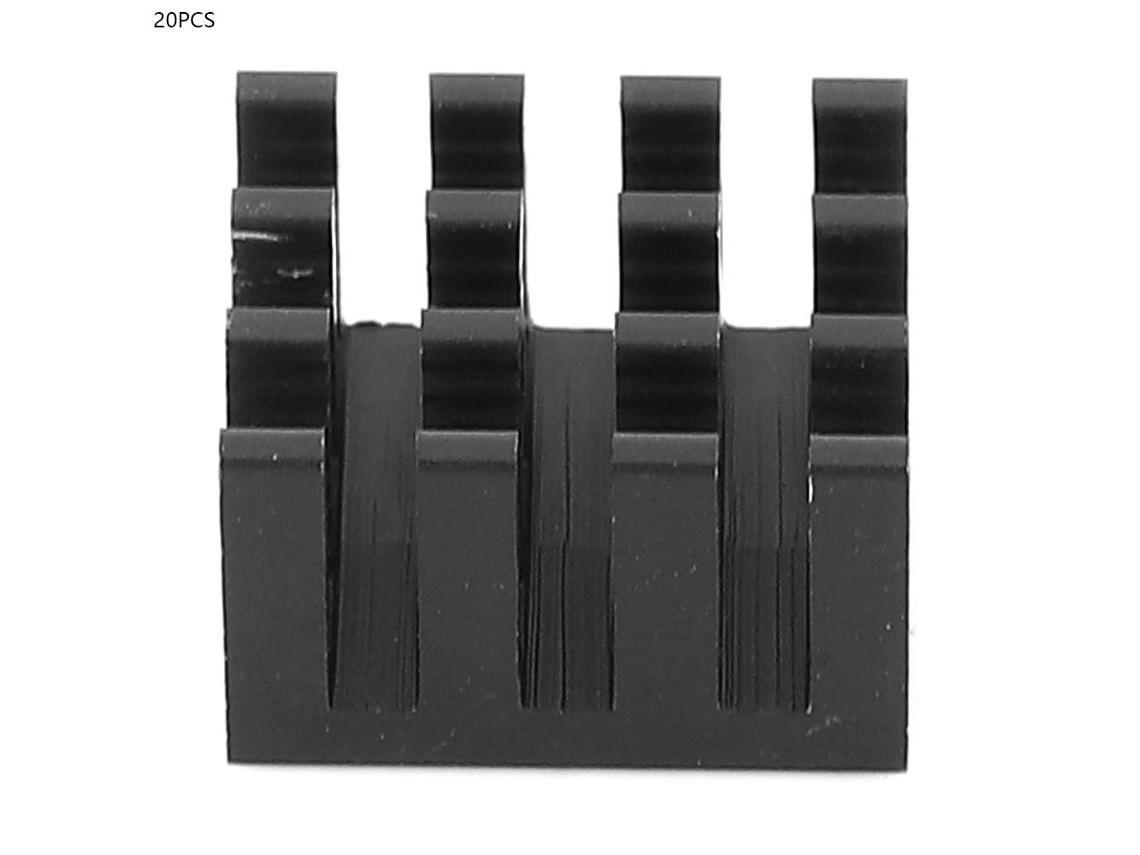 20 Piezas Disipador De Calor Aluminio Para Placa De Circuito Impreso Led 14x14x8mm Negro