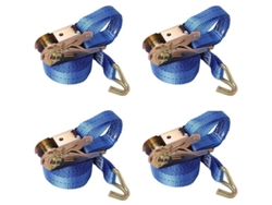 Correas De Apriete Con Trinquete Y Ganchos J 25mm 5m 4pcs Resistentes 1700lbs Para Carga