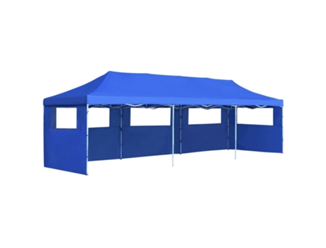 MAISON EXCLUSIVE Carpa plegable Pop-up con 5 paredes laterales 3x9 m azul