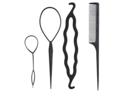 Nuevo Kit De Herramientas Para Peinados Profesionales Mujer: Creador De Moños Y Trenzas (4 Piezas) Accesorios De Moda