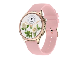 Reloj inteligente AK43 con llamadas Bluetooth, monitorización de frecuencia cardíaca y presión arterial, reproductor de música, rosa GODTVAGT