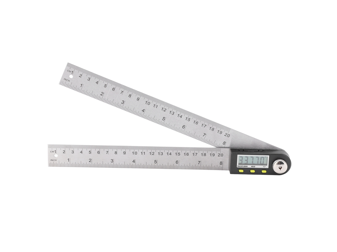 Medidor De Ángulo Digital Con Pantalla Led, Acero Inoxidable, Sistema Métrico, Sistema Imperial, 360°, 200 Mm