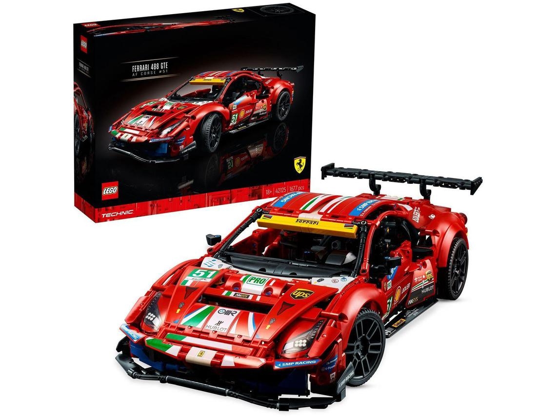 LEGO Technic: 42125 Ferrari 488 GTE AF Corse #51 (1677 peças)