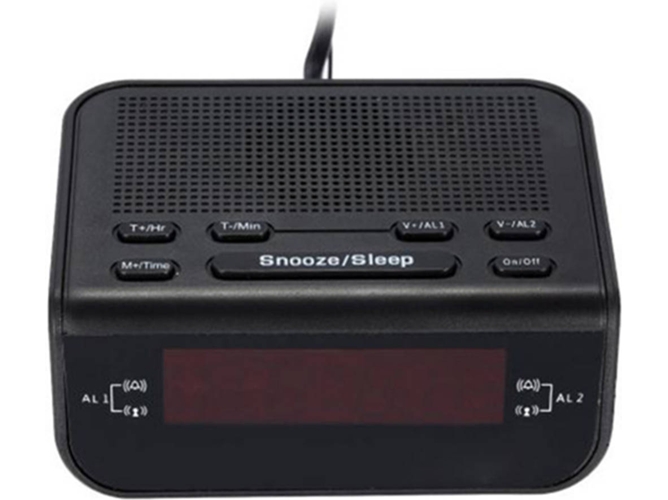 Radio Despertador WJS CT1249 (Negro - Digital)