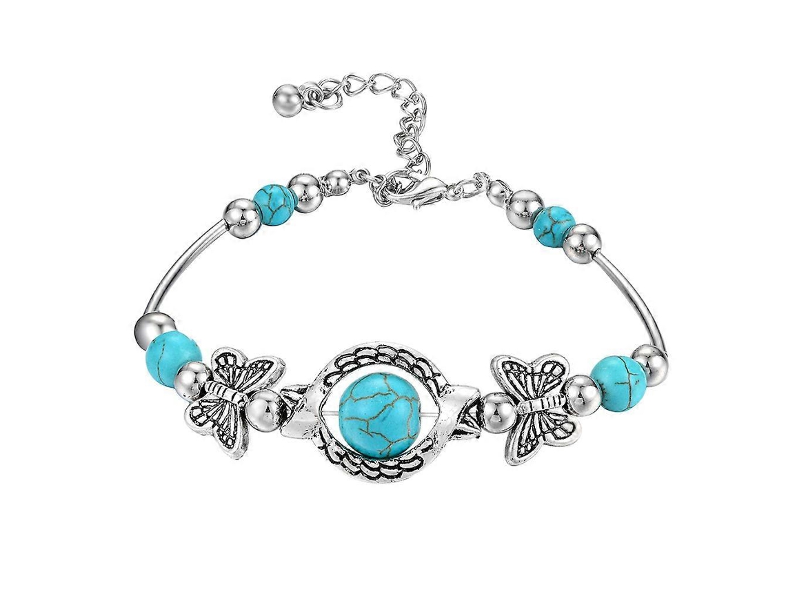 Pulsera elegante de turquesa para mujer, con microincrustaciones. Nostalgia88