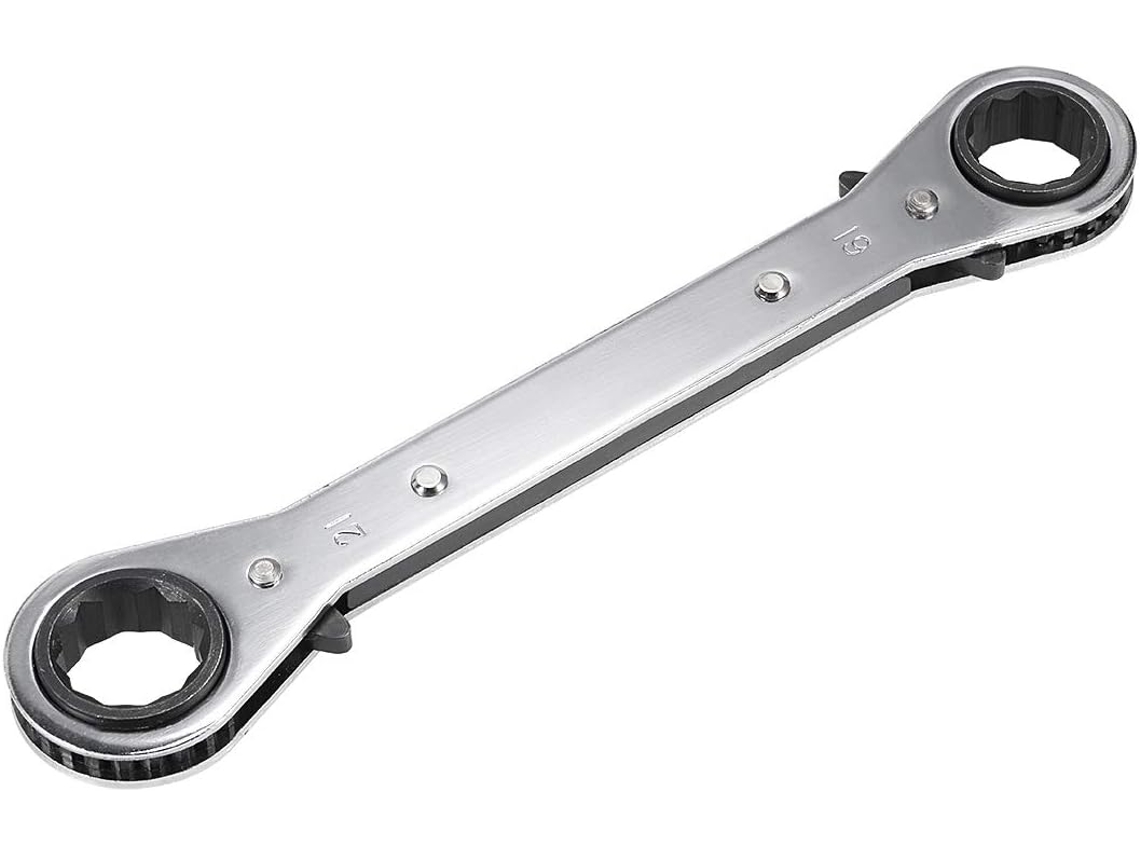 Llave de carraca reversible de 19 mm x 21 mm con doble extremo en acero cromo vanadio CHABERLU