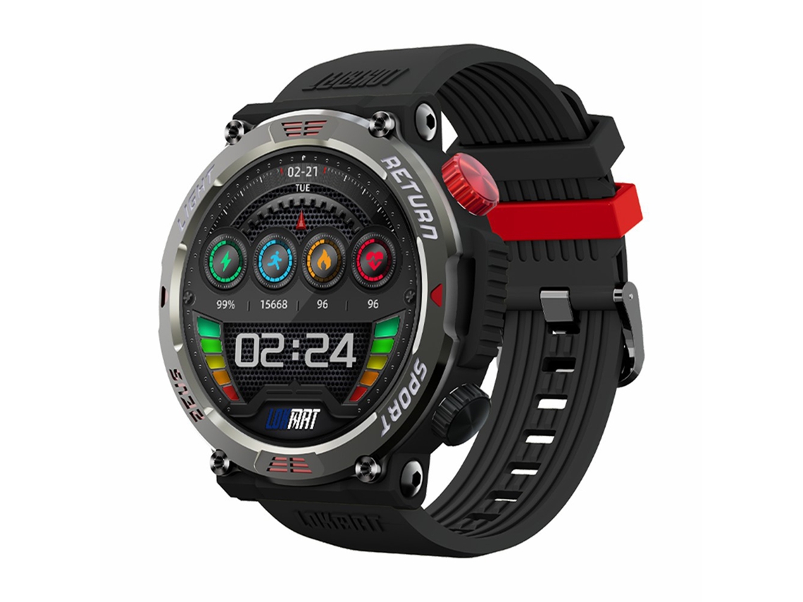 Reloj Inteligente Lokmat Zeus 5 Pro, Monitor De Salud Y Actividad, Bluetooth, Ip68, Negro, Para Android E Ios