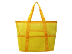 (amarillo) Bolsa de playa de gran capacidad con 8 bolsillos de malla