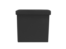 Puff Ottoman de Almacenaje Cuadrado Plegable 38x38x38cm NYANA Home Gran Almacenaje Estilo Otomano Poliester Resistente Negro