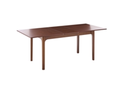 Mesa de comedor extensible Beliani Delmas en MDF marrón 90x200x76