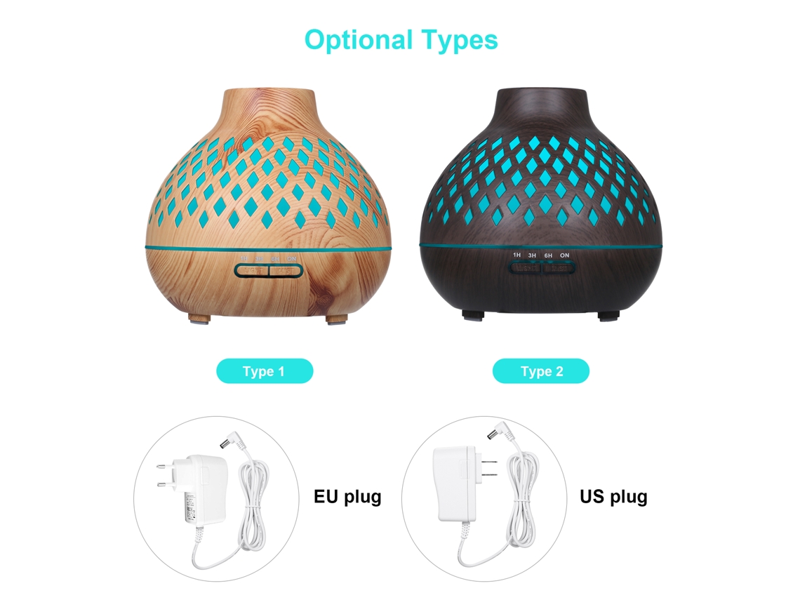 Difusor De Aromas Ultrasónico Humidificador De 400 Ml Con Control Remoto, 7 Luces, 4 Niveles De Temporizador Y Modos De Pulverización.