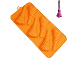 Moldes de silicona para Halloween, con forma de calabaza y escoba de araña, antiadherentes y fáciles de desmoldar, Id Slowmoose