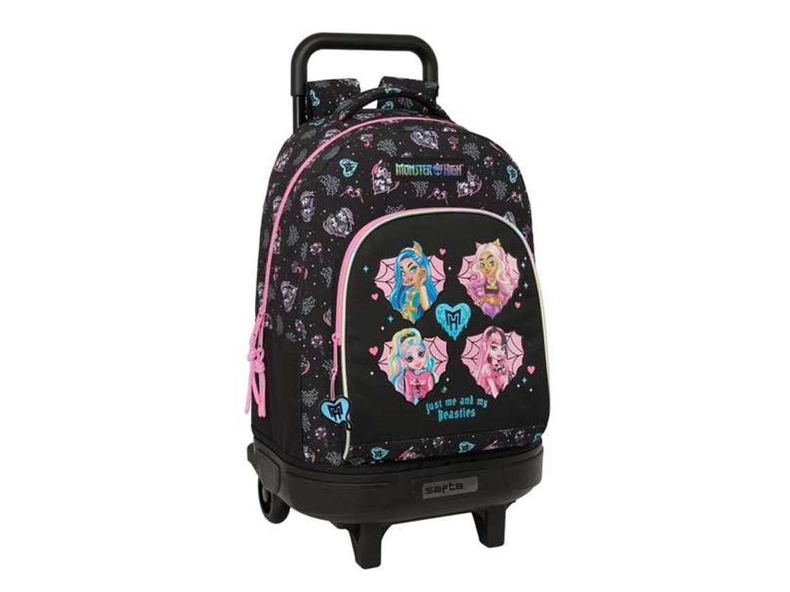 Mochila escolar negra Monster High 33 x 45 x 22 cm