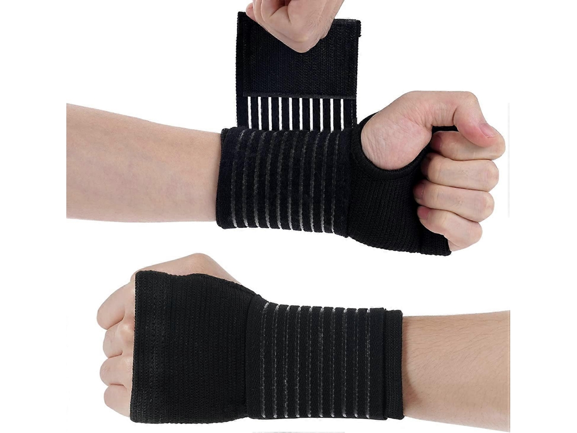Rebe-muneca Elastic, 1 Par Muñequera Respirable Para Artritis Tendinitis Tunel Carpiano Esguince Hombres Mujeres Negro