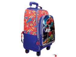 Mochila escolar de 4 ruedas azul brillante