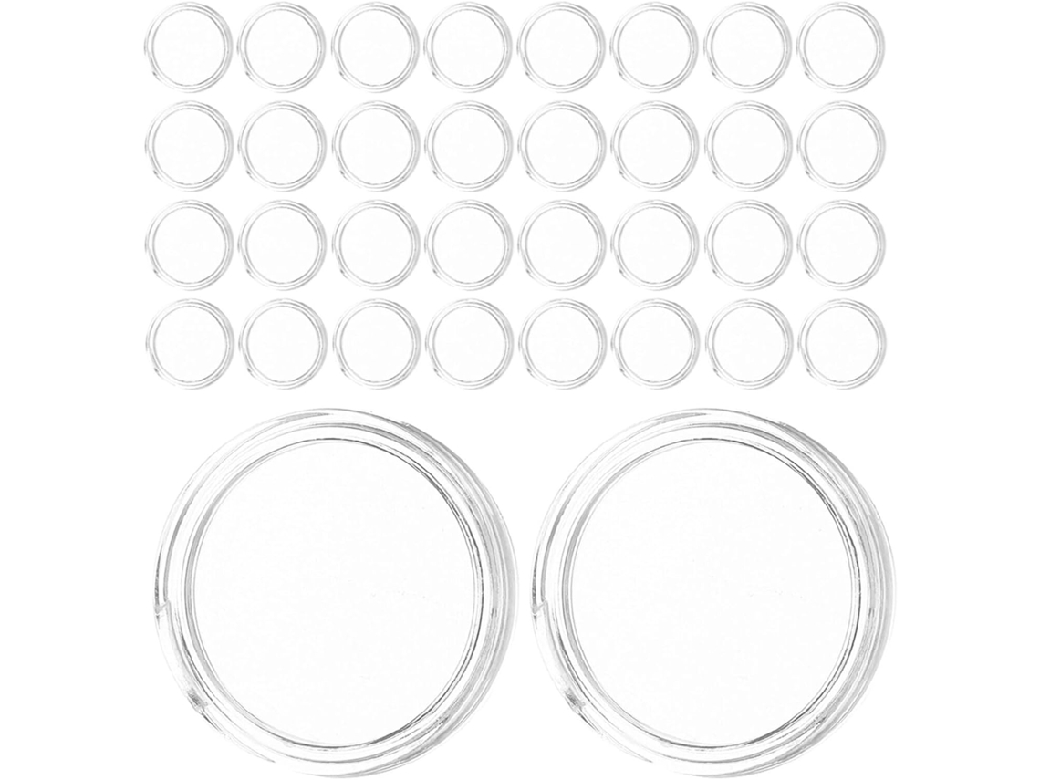 Caja Para Monedas De Acrílico Transparente De 30 Mm Con 100 Cápsulas Redondas Herméticas Para Monedas.