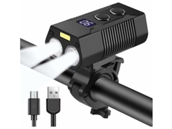 Conjunto Luz Bicicleta Frontal/trasera Usb Recargable 900lumens 2600mah Ipx5 Display Negra Yizhood