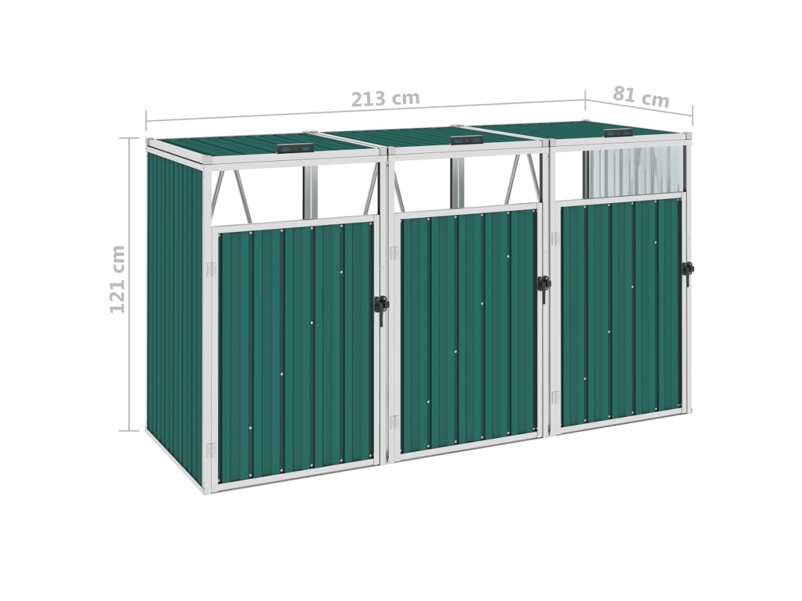 Vidaxl Triple Pub Magazine, Verde, 213 x 81 x 121 cm, Verde