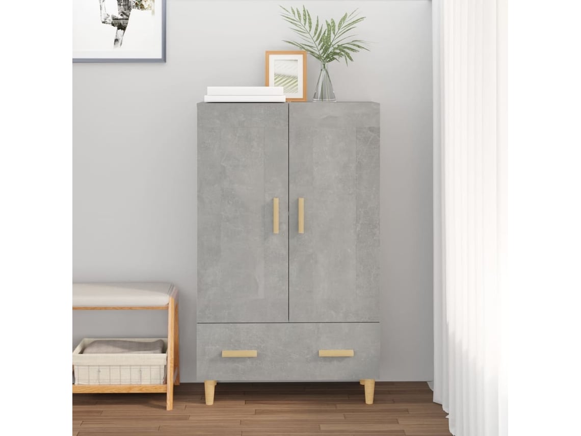 Aparador De Madera Contrachapada Gris Hormigón 70x31x115 Cm