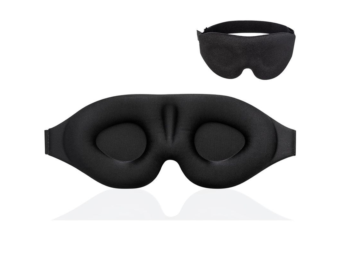 Dan26-máscara Ojos 100% Bloqueo Luz Memoria Espuma Diseño 3d Ergonómico Sin Presión Para Dormir Viajes Naps