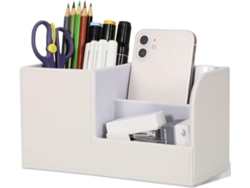 Porta Lápis Mesa Organizador Escritório, Design Simples Branco ZYBLSSBB