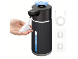 Dispensador Automático De Jabón En Espuma Recargable Por Usb Con Pantalla Led 4 Modos Ajustables Negro (espuma) Gertiz
